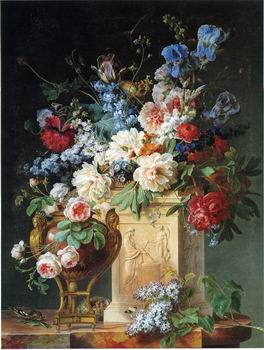 Floral, beautiful classical still life of flowers.044